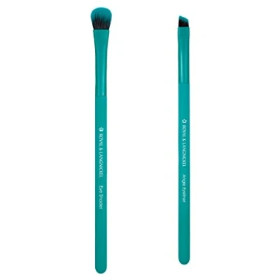 Abbildung von Moda Royal &amp; Langnickel EZGlam Duo Katzenaugen Make up Pinsel Set, Reisegröße, inkl. Lidschatten und Eyeliner Pinsel, Blaugrün, BMD EGCE