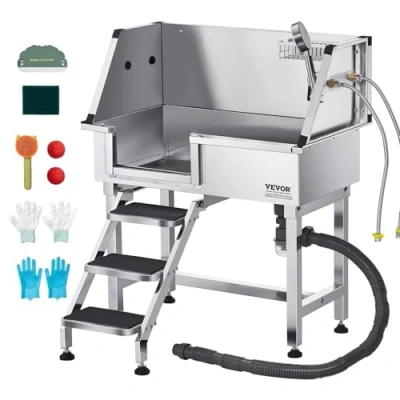 Abbildung von VEVOR Hundepflegewanne Tierbadewanne Hundewaschstation linke Tür 870x488x1025mm