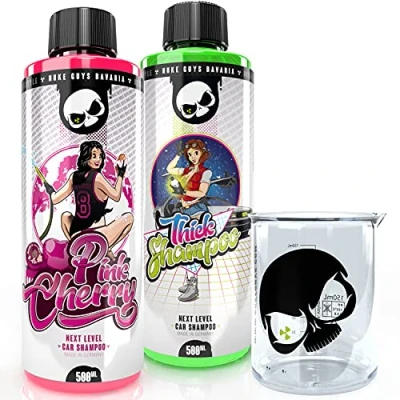 Abbildung von Nuke Guys Auto Wasch und Pflegeset Thick Shampoo 500ml + Pink Cherry Griffin Messbecher hochschäumendes Autoshampoo für Matte glänzende Lacke Folien geeignet