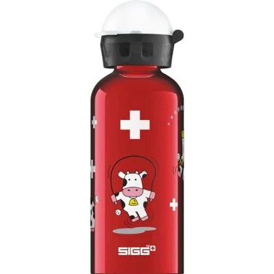 Abbildung von SIGG Alu Trinkflasche Kinder KBT Funny Cows Auslaufsicher Federleicht BPA frei Klimaneutral Zertifiziert Rot 0,4L