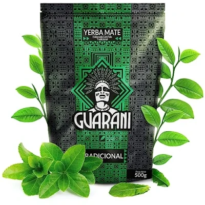 Abbildung von Mate Tee Guarani Elaborada Con Palo Tradicional 500g anregender mit Zweigen und Staub Quelle von Koffein aus Paraguay Starke Anregung