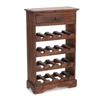 Abbildung von DESIGN DELIGHTS WEINREGAL CORTEZ, 85x55cm(HxB) Flaschenregal aus Holz mit Schublade