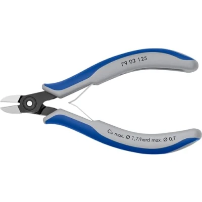 Abbildung von Knipex 79 02 125, Diagonale Zange, Chrom Vanadium Stahl, Kunststoff, Blau, Grau, 125 mm, 59 g