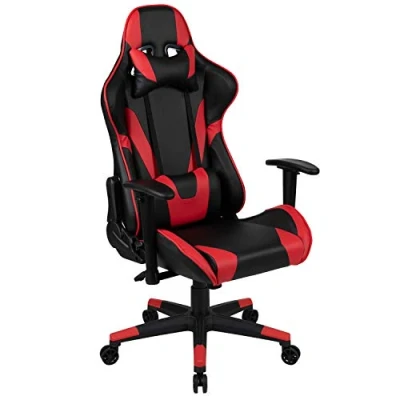 Abbildung von Flash Furniture X20 Gaming Stuhl, ergonomischer Bürostuhl für PC und Setups, verstellbarer Gamer Stuhl mit vollständig Rückenunterstützung, 117 x 74 130 cm