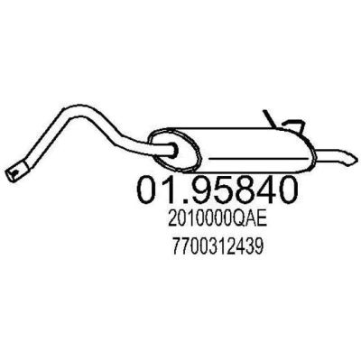 Abbildung von MTS 01.95840 Endschalldämpfer 1190 RENAULT: Kangoo I, I Rapid