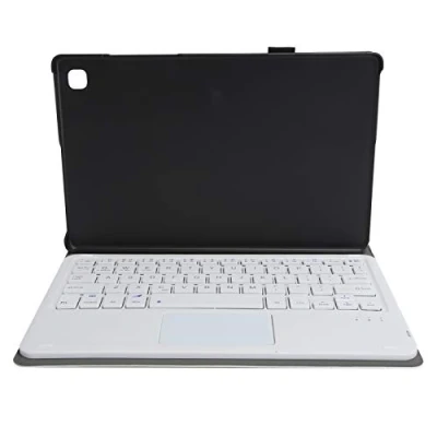 Abbildung von Bluetooth Tastatur mit Abdeckung, Ultradünne Abnehmbare Kabellose Touchpad + Ledertaschenhalter für Galaxy Tab A7 T500 / T505 Tablet.(Gold)