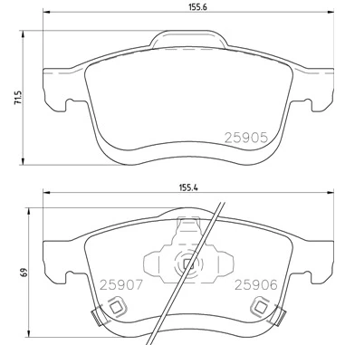 Abbildung von BREMBO P 23 167 Bremsbelagsatz mit akustischer Verschleißwarnung ohne Zubehör FIAT: 500L