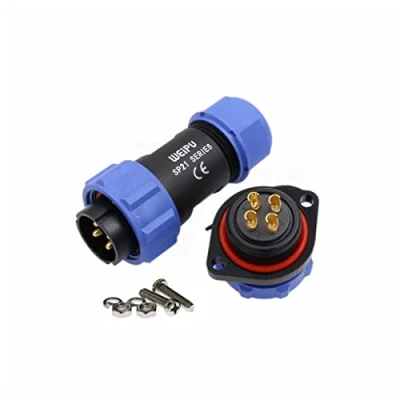 Abbildung von HangTon SP21 4 Pin Verbindungsstück wasserdichte Luftfahrt kreisförmige 30A Kabel Stecker Panel Schraub Mount Sockel für Energie Licht Anwendung im Freien