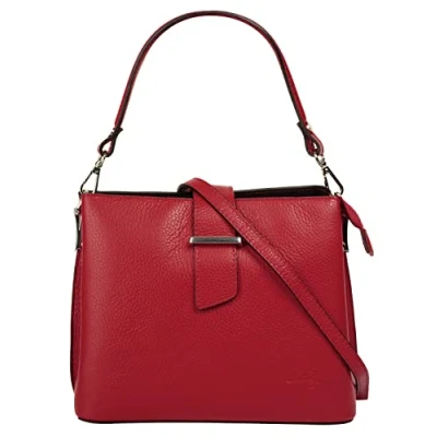 Abbildung von Cluty Handtasche Echt Leder Damen Made in Italy, Tragetasche, Umhängetasche, Abendtasche aus 021791
