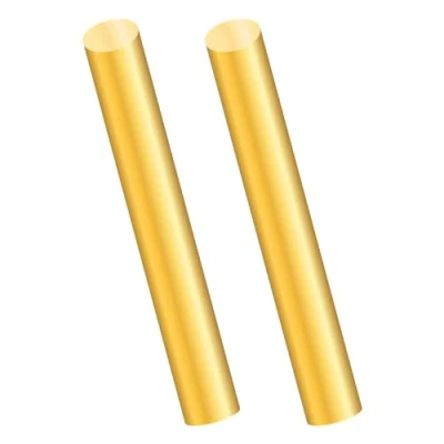 Abbildung von 2PCS Messingstangen,iMeistek 10mm Messing Runde solide Welle Drehbank Bar,150mm Länge Messingstab für DIY Handwerk