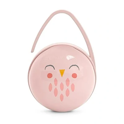 Abbildung von Suavinex, Schnullerbox, Schnullerhalter für 2 Schnuller, Schnullertasche, mit Flexibler Henkel, Bonhomia, Farbe Rosa
