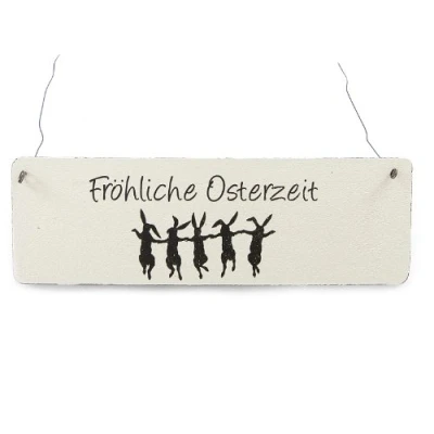 Abbildung von Interluxe Shabby Vintage Schild FRÖHLICHE OSTERZEIT Holzschild Dekoschild Ostern Landhaus Impression