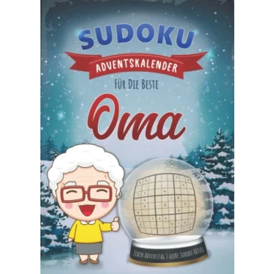 Abbildung von Sudoku Adventskalender für Oma: Weihnachtlicher Advents Kalender mit Rätsel Sudokus jeden Adventstag drei große Puzzle ... Rätselblock &amp; Rätselheft inkl. Lösungen
