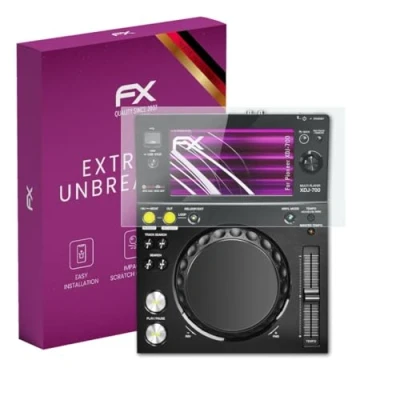 Abbildung von atFoliX Glasfolie kompatibel mit Pioneer XDJ 700 Panzerfolie, 9H Hybrid Glass FX Schutzpanzer Folie