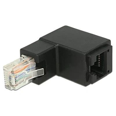 Abbildung von Delock 86424 Netzwerk Adapter RJ45 Stecker/Buchse Oben gewinkelt Cat.6 UTP,