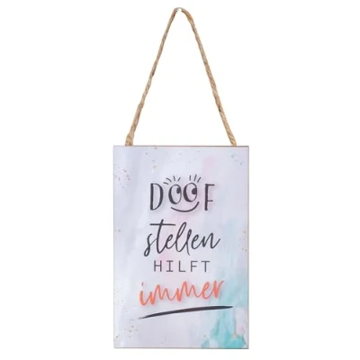 Abbildung von levandeo Schild 10x15cm Spruch Doof MDF Holzbild Wandbild Türschild Deko Holzschild Hänger