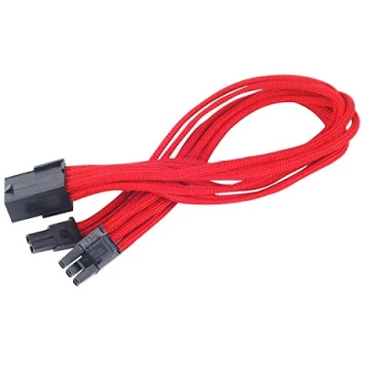 Abbildung von SilverStone SST PP07 PCIR Netzteil Verlängerungskabel 25cm 8pin auf PCI E 6+2pin, rot