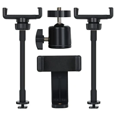 Abbildung von Blitzschuh Adapter, 18 Zoll Ringlicht Zubehör, 1/4&quot; Mini Kugelkopf Adapter für Kameras, Camcorder, Smartphone, Gopro, LED Videoleuchte