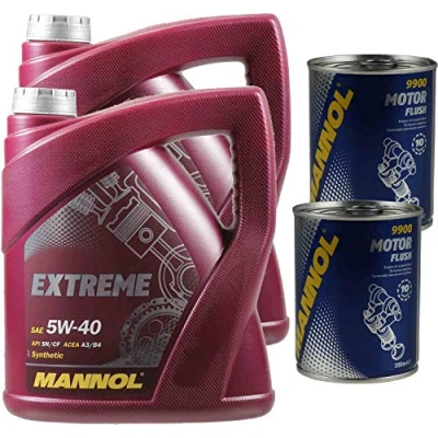 Abbildung von 8L Motoröl MANNOL Extreme 5W 40 2x Motor Flush ADDITIV