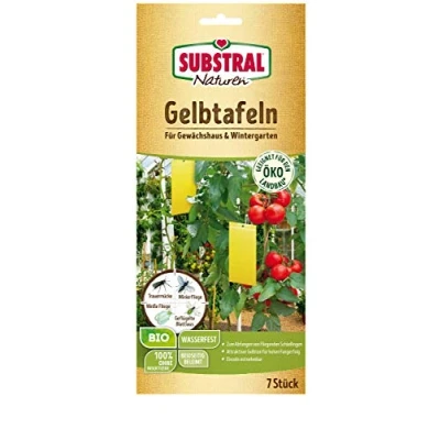 Abbildung von Substral Naturen Gelbtafeln, gegen Weiße Fliege, Minierfliege, geflügelte Blattlaus, etc. in Wintergarten u. Gewächshaus, 7 St, Weiß
