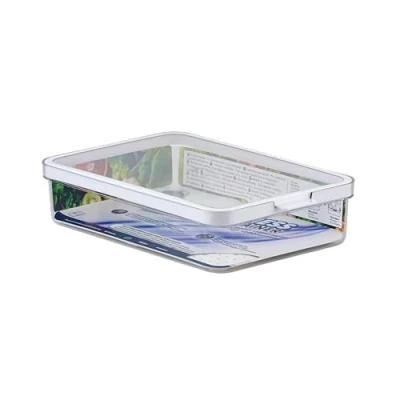 Abbildung von CARE + PROTECT Intelligenter Lebensmittelbehälter, perfekt stapelbar, Kühlschrank Organizer, schützt Lebensmittel vor Feuchtigkeit, hält länger frisch, 1,2 l