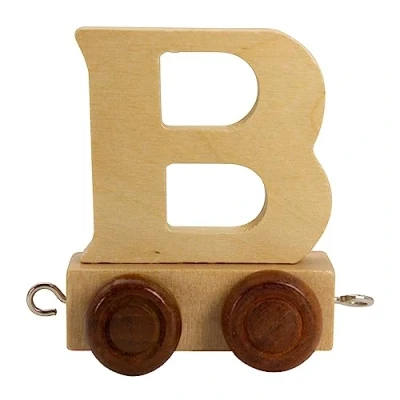 Abbildung von GICO Buchstabenzug aus Holz, Buchstaben Zug, Lok, Waggon, A Z, Wunschname (B)