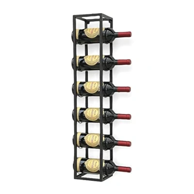 Abbildung von DanDiBo Weinregal Metall Wand 80 cm Schwarz Flaschenregal 96238 Flaschenhalter Wandmontage Modern Wandhalter Wandregal für 6 Flaschen