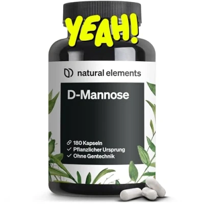 Abbildung von D Mannose 180 Kapseln 1800mg pro Tagesdosis vegan, optimal dosiert, ohne unerwünschte Zusätze in Deutschland produziert &amp; laborgeprüft St