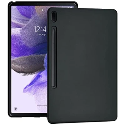 Abbildung von Verco Hülle für Samsung Galaxy Tab S7 FE, Schutzhülle Tablet Tasche Silikon Case Slim Cover FE 5G, Schwarz