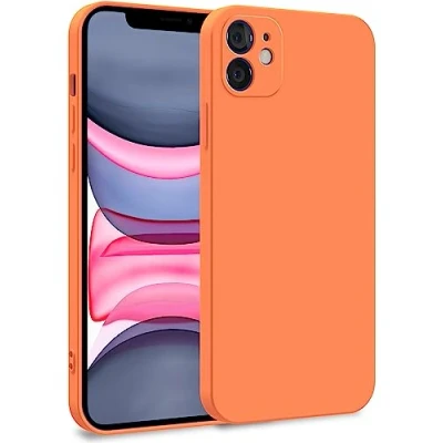 Abbildung von MyGadget Hülle kompatibel mit iPhone 11 Zweilagige Handyhülle Kameraschutz Cover Innenfutter &amp; Silikon außen Orange