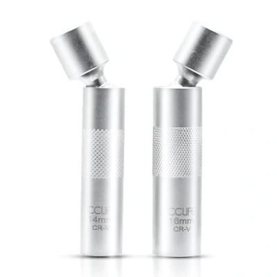 Abbildung von CCLIFE Zündkerzenschlüssel 3/8&#039;&#039;, 14mm und 16mm 2tlg Magnet Flexibel Satz Werkzeuge zum Entfernen von Zündkerzen