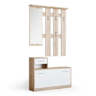 Abbildung von Vicco Garderobe Billy, Sonoma/Weiß, 100 x 111.6 cm