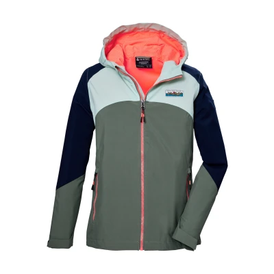 Abbildung von killtec Mädchen Funktionsjacke ist wasserdicht/Regenjacke mit Kapuze KOS 150 GRLS JCKT, oliv, 128, 43019 000