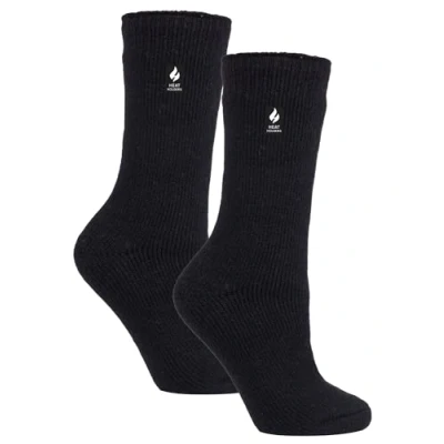 Abbildung von HEAT HOLDERS Damen 2 Paar Original Thermosocken Extra Warm Dicke mit Superweiche Plüsch Innenfleece für Winter (37 42, Schwarz)