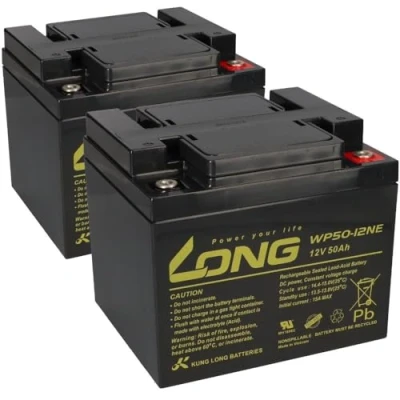 Abbildung von Ersatzakku für Otto Bock Elektro Rollstühle 2X Kung Long 12V 50Ah Blei Akku Zyklenfest AGM VRLA
