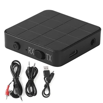 Abbildung von Bluetooth 5.0 Sender Empfänger, 2 in 1 HiFi Wireless 3.5mm o Adapter Musik Stereo für TV/PC/Auto/Heim System