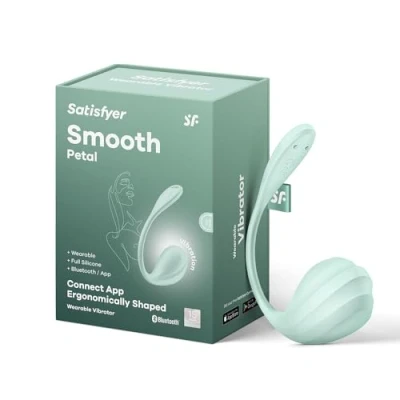 Abbildung von Satisfyer Smooth Petal Connect App 11 cm G Punkt Vibrator Tragbarer Wiederaufladbar Wasserdicht (IPX7) Hautfreundliches Silikon, Farbe:mint
