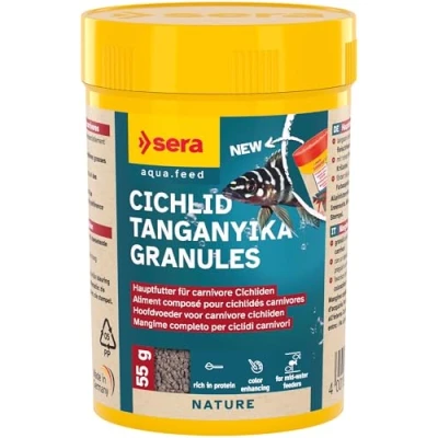 Abbildung von sera Granured Nature 100 ml (55 g) Hauptfutter für kleinere carnivore Cichliden, Futter Malawi &amp; Tanganjika