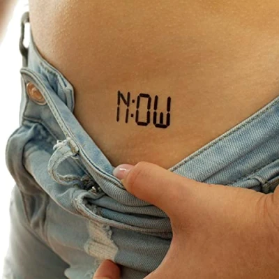 Abbildung von 10 x Now Tattoo Schriftzug in schwarz Temporary Body (10)