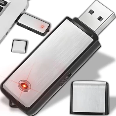 Abbildung von Retoo Digital Diktiergerät USB 8GB Silber Voice Recorder Aufnahmegerät (2 in 1, und Speicher, Schallsensor)