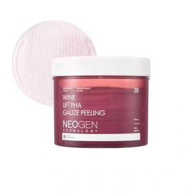 Abbildung von DERMALOGY by NEOGENLAB Wine Lift PHA Mull Peeling Pads (30 Pads) , revitalisierendes und straffendes Pad mit AHA, BHA, PHA, LHA &amp; Peptide Collagen Koreanische Hautpflege