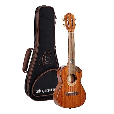 Abbildung von Ortega Guitars Konzert Ukulele akustisch Custom Built Series extra Schallloch inklusive Gigbag Massivholz (ECLIPSE CC4)