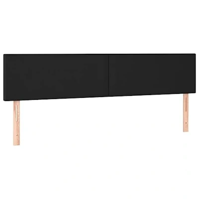 Abbildung von vidaXL LED Kopfteil, Bettkopfteil mit Holzbeinen, Höhenverstellbar Polsterkopfteil für Bett, Betthaupt Bettzubehör Schlafzimmer, Schwarz 180x5x78/88cm Kunstleder