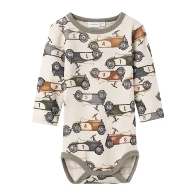 Abbildung von Name IT Baby Jungen NBMWILLITUS Wool LS XXIII Body, Moonbeam/AOP:AOP, 62