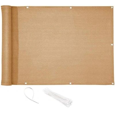 Abbildung von CelinaSun Balkonsichtschutz HDPE Balkon Bespannung Blende atmungsaktiv 0,75x3m sandbeige