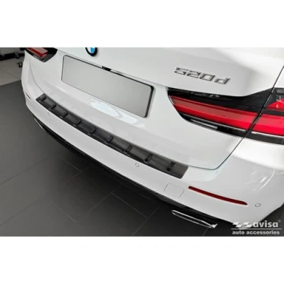 Abbildung von Avisa Schwarz Edelstahl Heckstoßstangenschutz kompatibel mit BMW 5er G31 FL Touring 2020 exkl. M Sport &#039;Strong Edition&#039;