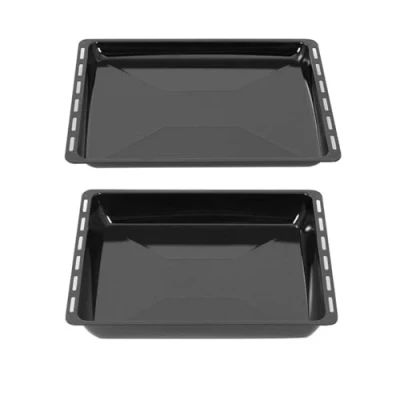 Abbildung von ICQN Backblech 455 x 375 mm Set, 30 und 60 Extra Tiefe, Emailliert, (2 St), Passend für Bosch, Siemens, Neff, Constructa, Flavel, Fettpfanne