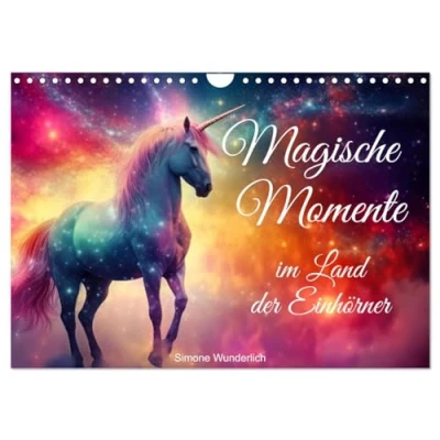 Abbildung von Magische Momente im Land der Einhörner (Wandkalender 2025 DIN A4 quer), CALVENDO Monatskalender
