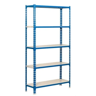 Abbildung von SimonRack Schwerlastregal, Lagerregal, 200x100x50 cm, Metallregal, Kellerregal, Biegestelle 180 kg, 5 Fachböden, Blau/Weiss Simonclick