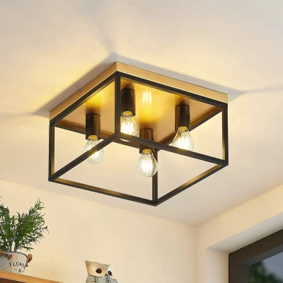 Abbildung von Lindby Miravi Deckenlampe, Goldfolie, vierflammig